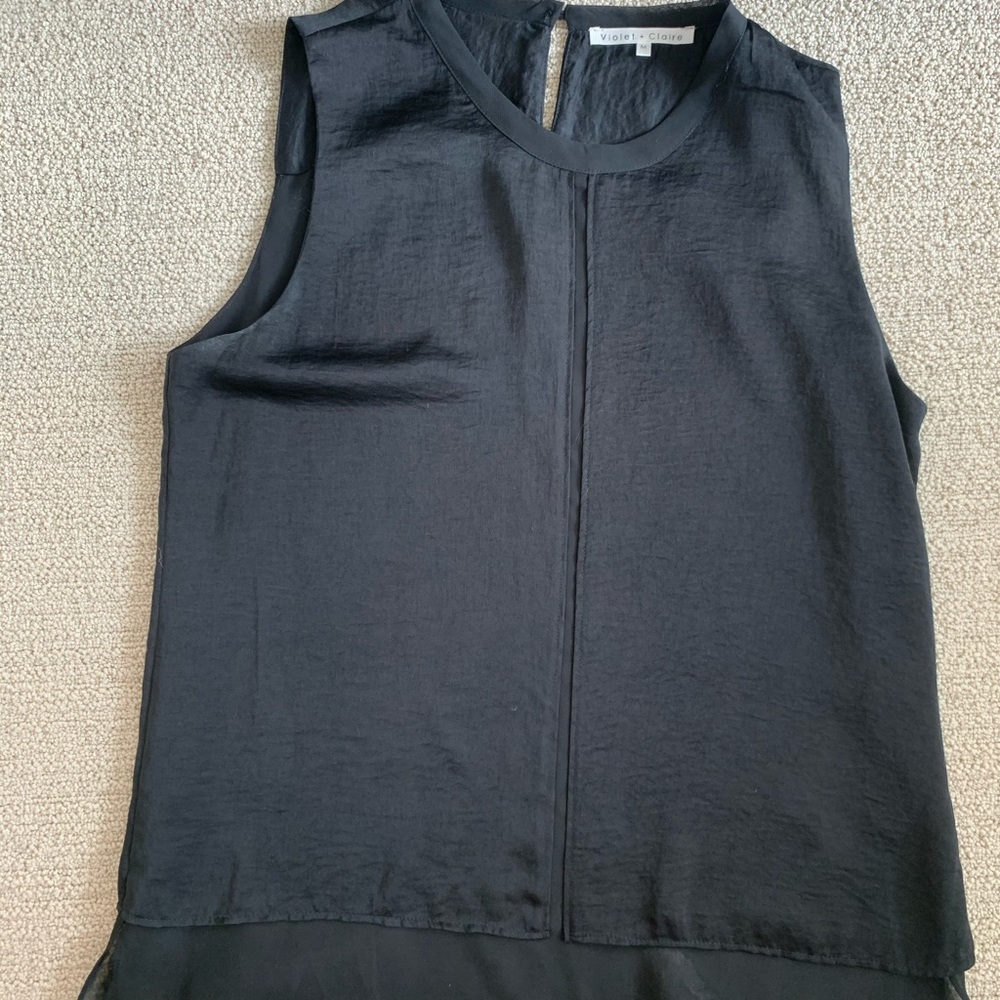 Black silk tank